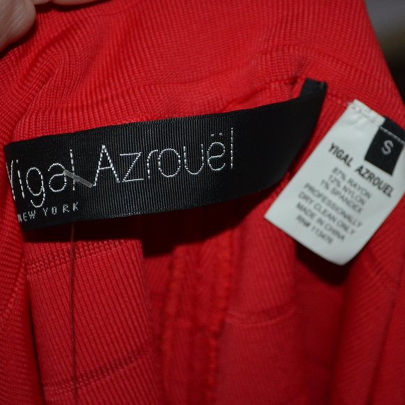 $490 Sz S Yigal Azrouel Red Milan Bandage Knee Length Flare A Line Skirt - Picture 5 of 5